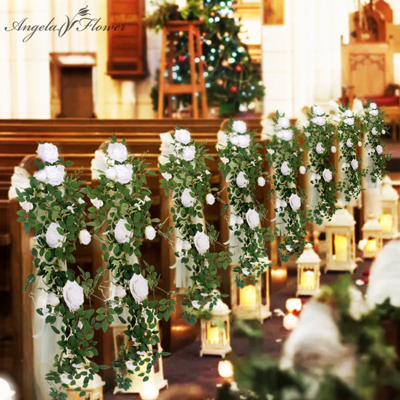 A8624 White Series Chair Flower Wedding Decor Floral Rattan