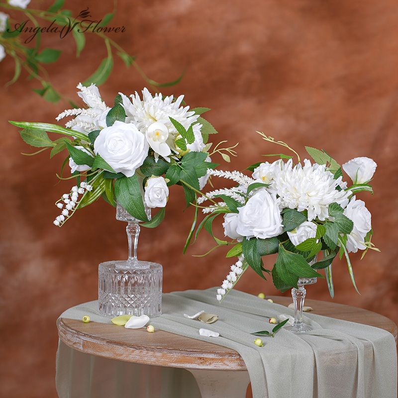 A8624 White Series Cup Flowers Table Centerpieces Props