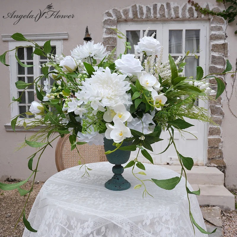 A8624 White Series Flower Decor Sculpture Table Centerpieces Props