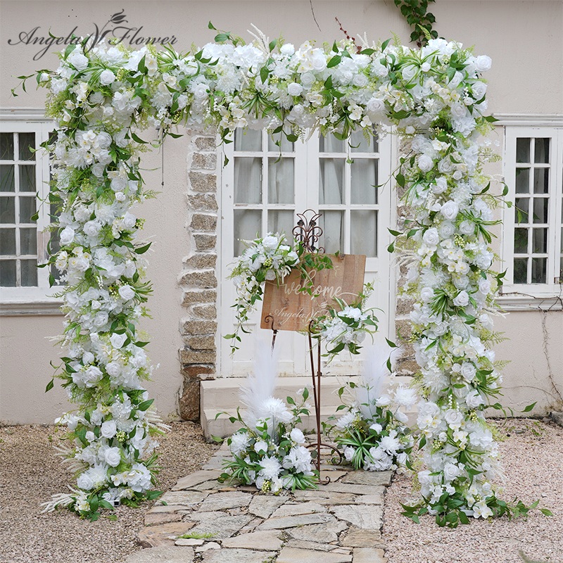 A8624 White Series Wedding Backdrop Frame Decor Floral Arrangement