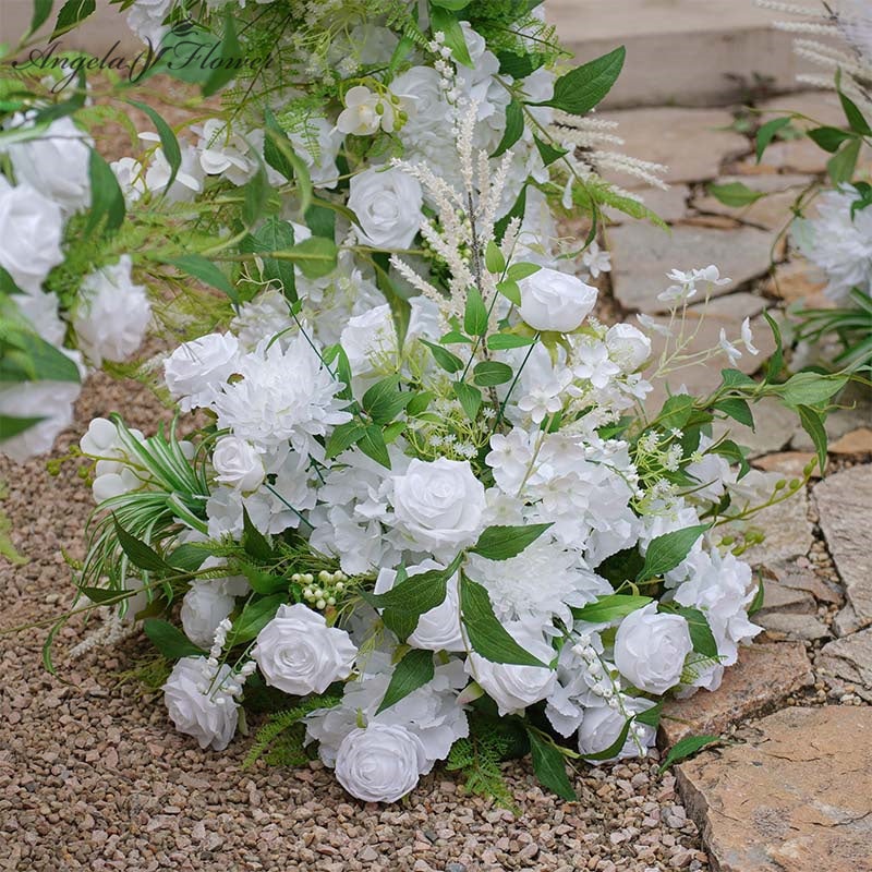 A8624 White Series With Greenery Wedding Floor Flower