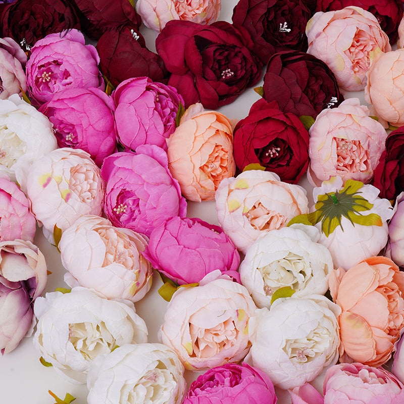 A1652 50pcs/lot 8cm Silk Peony Flower Head Wedding Floral Arrangement