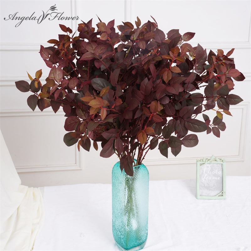 A2004 25pcs Artificial Rose Leaf Branch Wedding Arrangement Floral Accessories