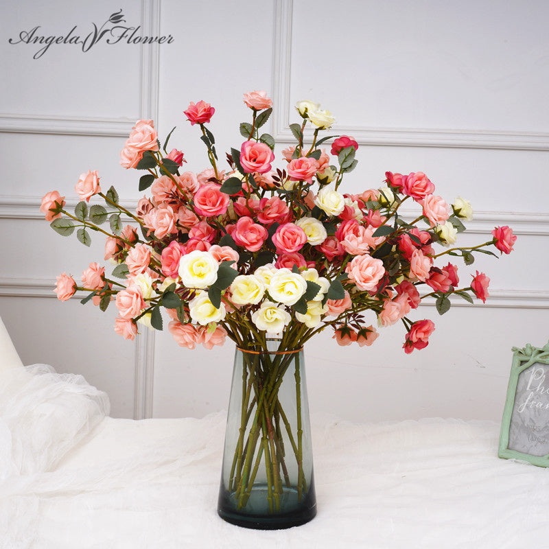 A2004 50pcs/lot Artificial Rose Flower Branch DIY Wedding Floral Arrangement Material