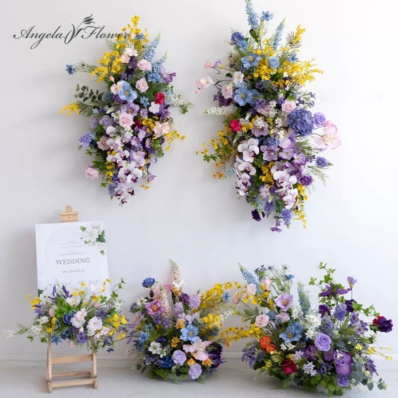 Artificial Hang Flower Row Decor Wedding Frame Stage Floral Props