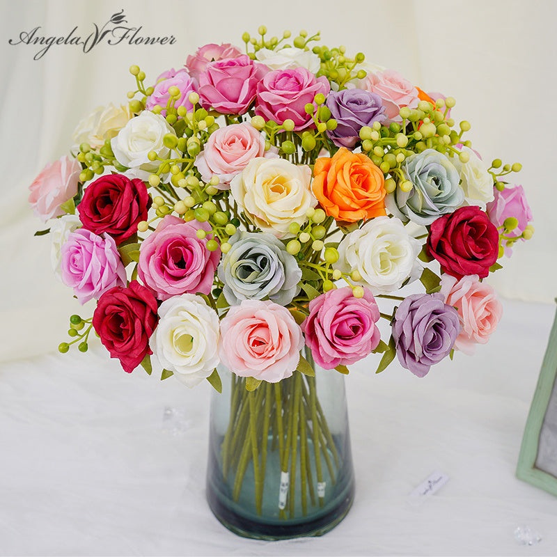 A2011 50pcs/lot 38cm Rose Fruit Flower Wedding Arrangement Floral Accessories
