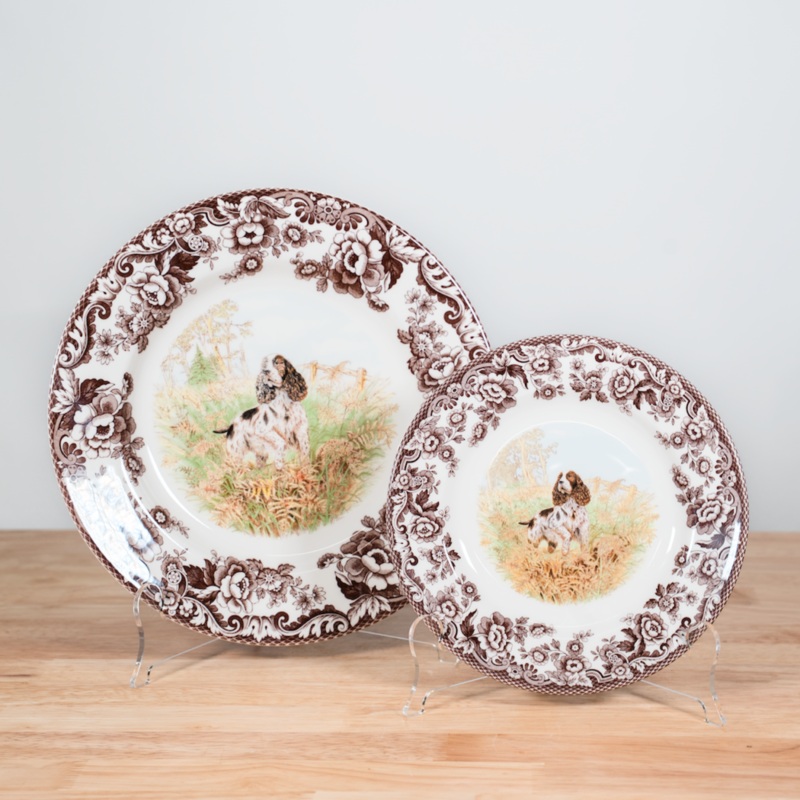 Spode Woodland Plates, English Springer Spaniel