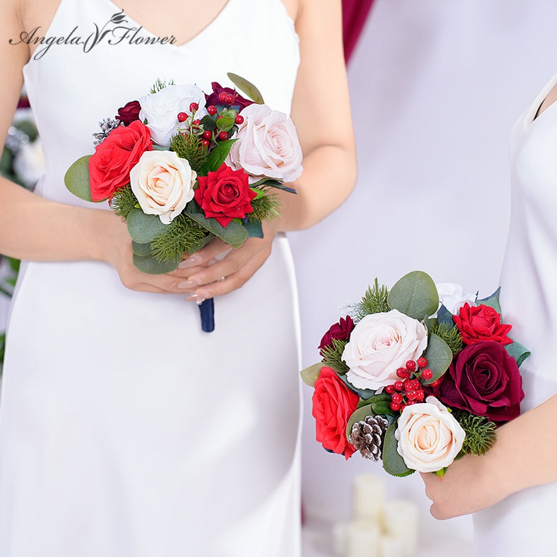 A866205 Christmas Series Bridesmaid Flower Bouquet Wedding Event Supplies