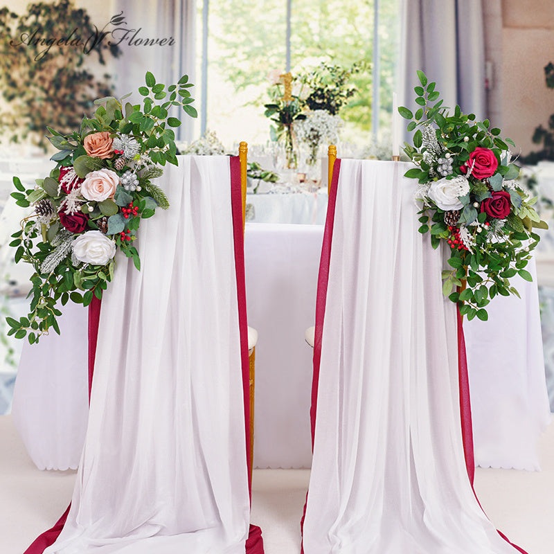 A866213 Christmas Series Chair Flower Wedding Banquet Decor Props