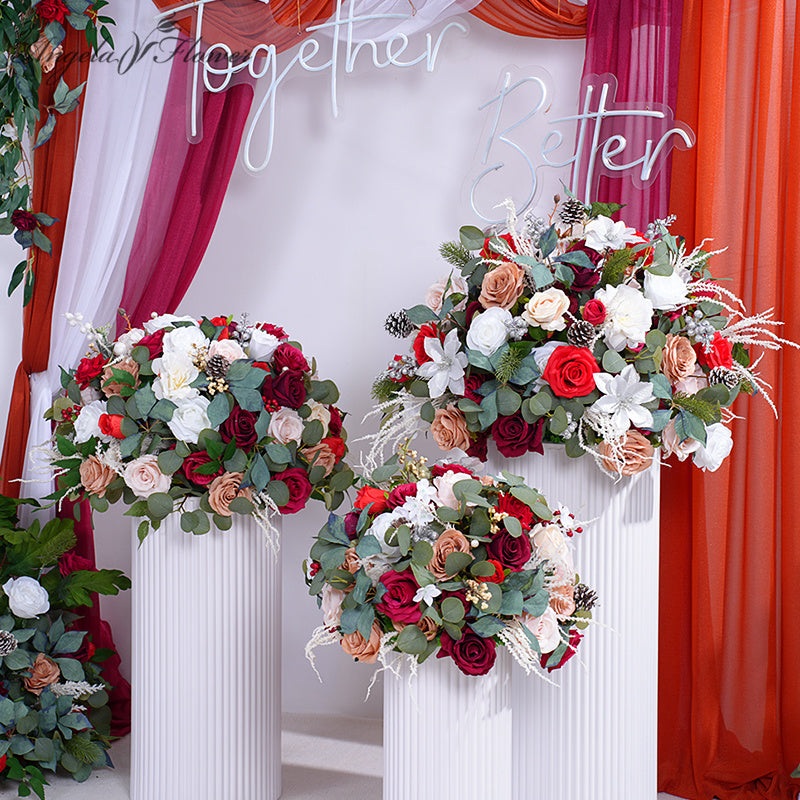 A866222 Christmas Series Flower Ball For Table Centerpieces Wedding Banquet Props