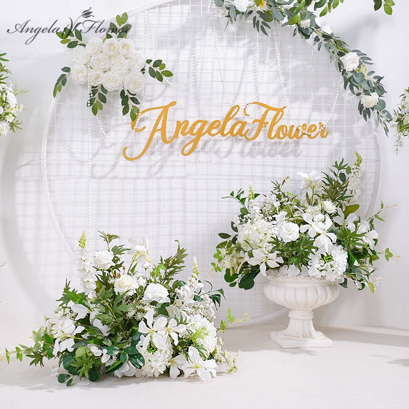 A869713 White Series Rose Daisy Floor Flower Arrangement Wedding