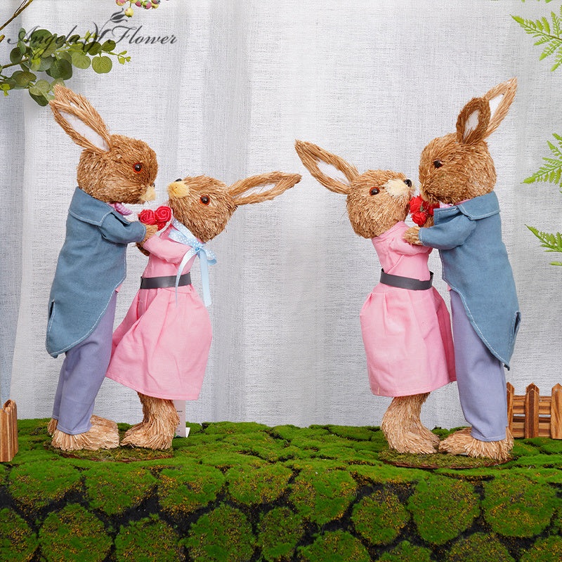 AJ209460+J209461+J209462 Rabbit Ornament Christmas Home Garden Decorations