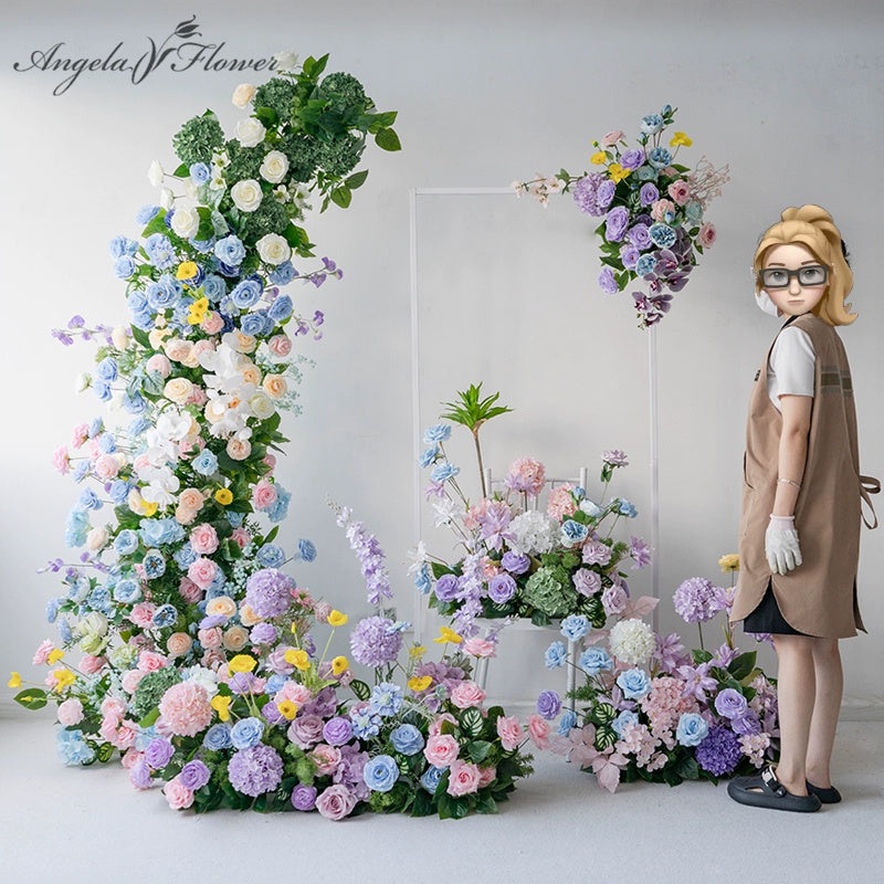 Wedding Horn Arch Arrangement Floor Floral Row Hanging Flower Decoration