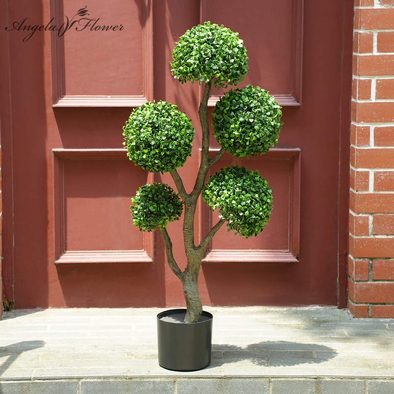 2.88ft Artificial Green Milan Leaf Potted Plants A204817+204818