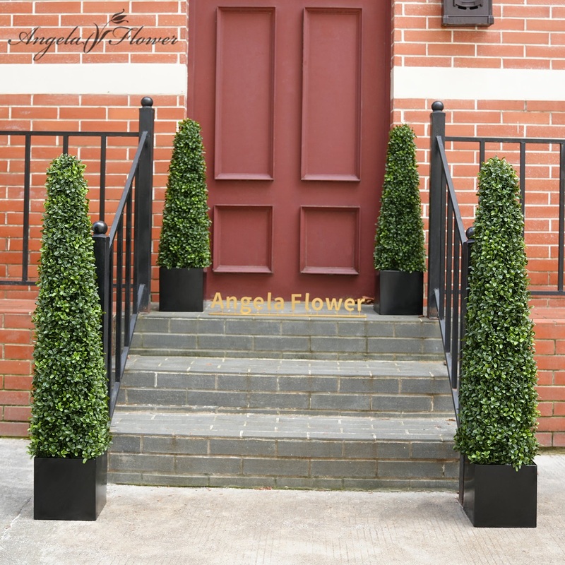 A203773+203772 Outdoor Decor Artificial Green Milan Leaf Potted Plants