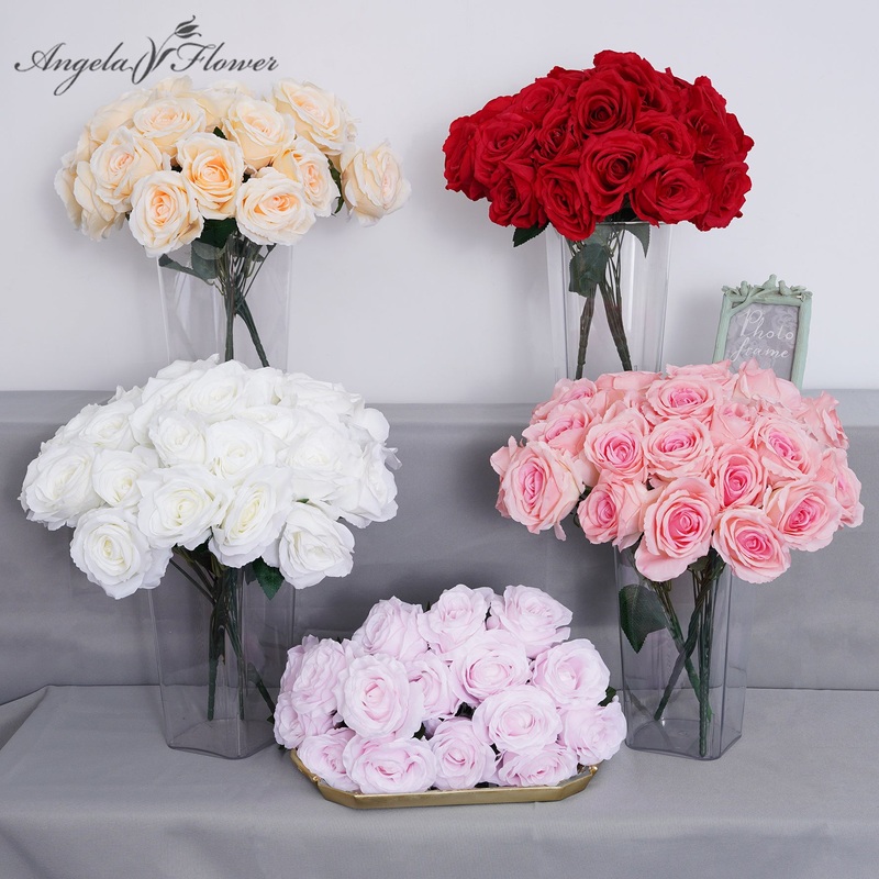 A3168 10pcs 45cm Artificial 9 Heads Rose Flower Bouquet Home Decor