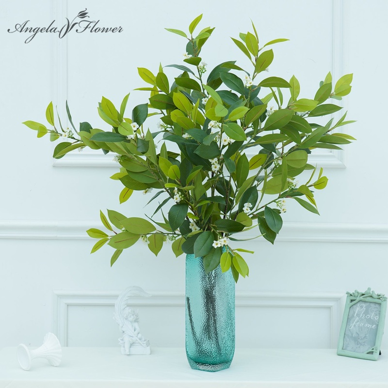 A8102 10pcs 83cm Artificial Green Leave Home Room Decor Props