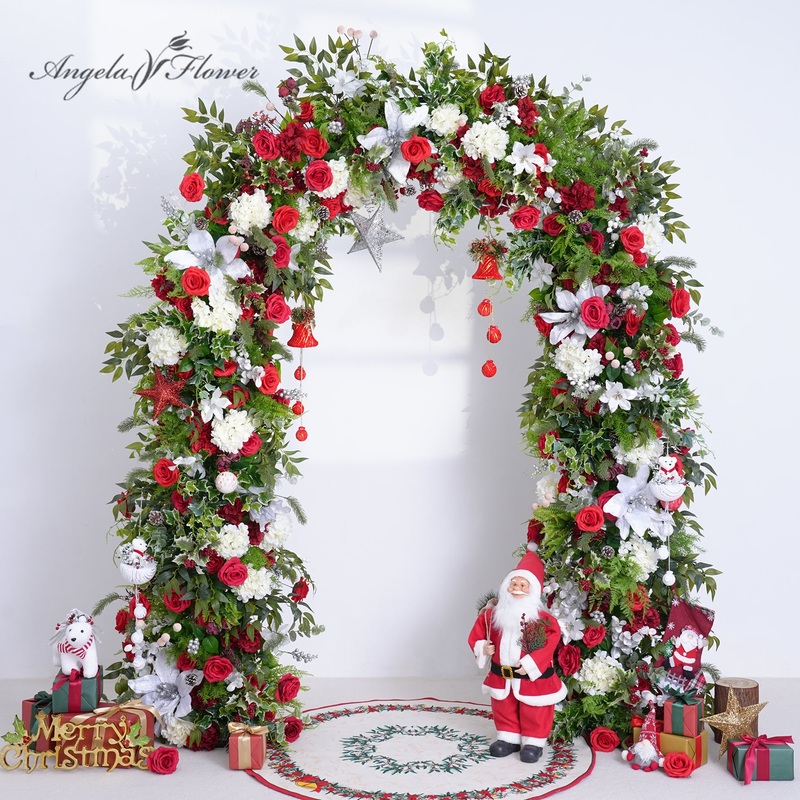 A8760 Christmas Flower Row Wedding Arch Frame Floor Floral Props