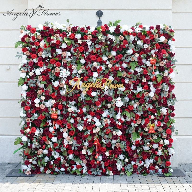 A8778 Christmas Series Fabric Cloth Base 5D Roll Up Curtain Flower Wall