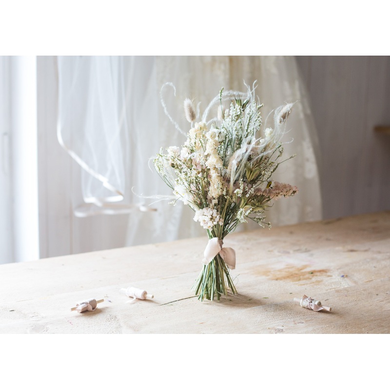 Natural Dried Flower Bridesmaids Bouquet