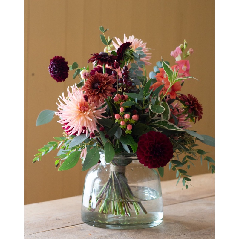 Rich Tones Short Round Vase Arrangement- large