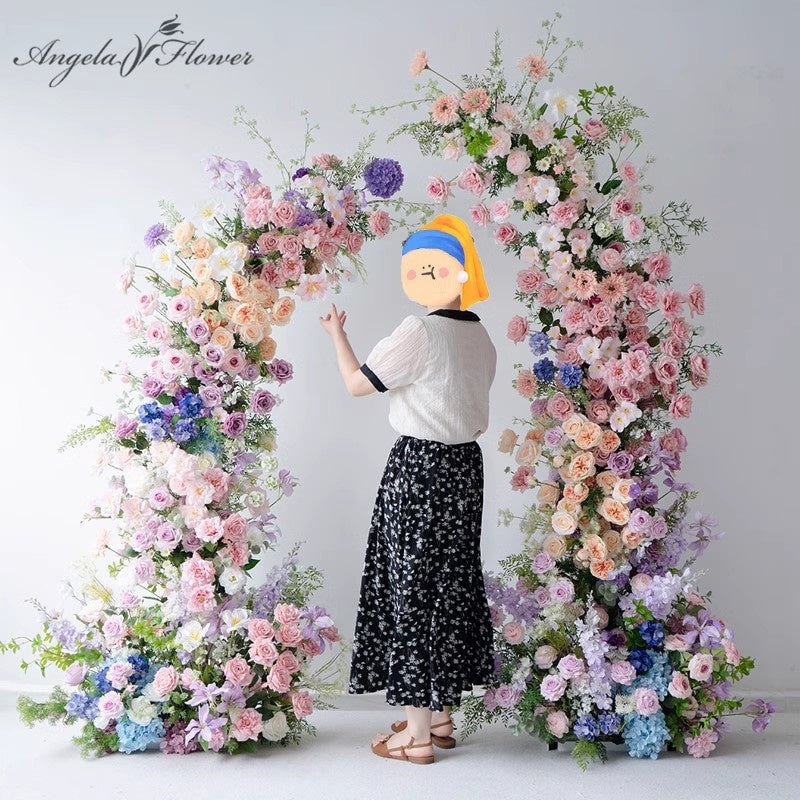 Wedding Backdrop Horn Arch Floral Arrangement Flower Row Decoration
