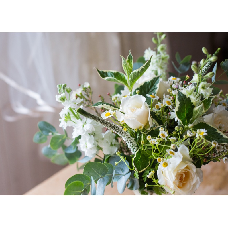 Whites and Greens Bridesmaid Bouquet
