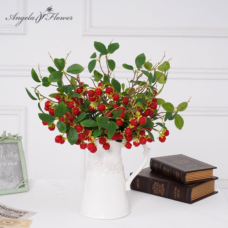 A2031 Artificial Raspberry Branch Home Christmas Decor Props 20pcs/lot