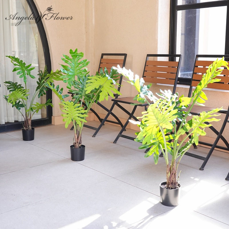 A204814+A204813 Artificial Green Potted Plant Leaf Tree Home Decor Props