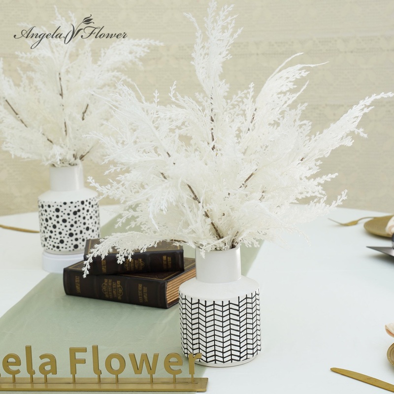 A8102 10pcs Artificial White Plant Leaves Floral Arrangement Home Accessories