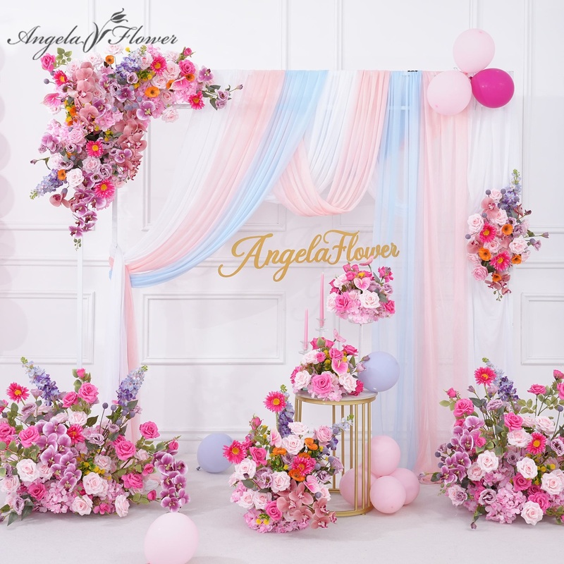 A8822 Hot Pink Rose Orchid Hang Floor Flower Table Centerpieces Ball Wedding Arrangement