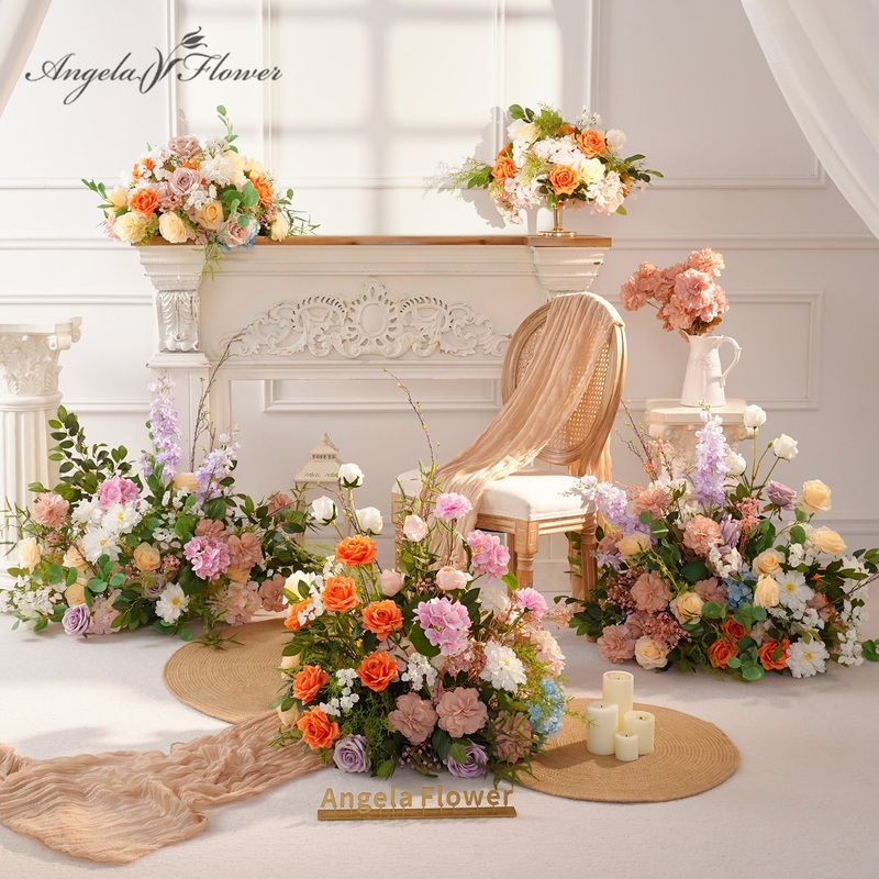 A8832 Colorful Greenery Flower Ball Table Centerpieces Floor Floral Wedding Arrangement