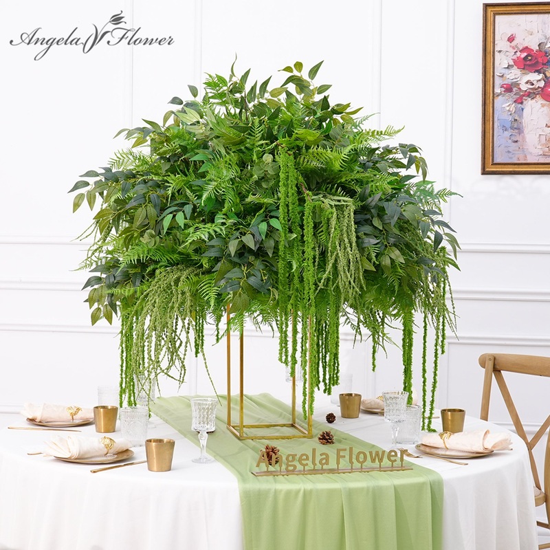A8868 Mori Greenery Rattan Flower Ball Wedding Table Centerpieces Decor Props