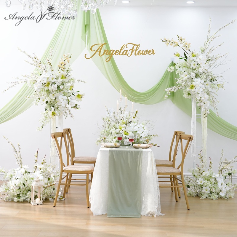 A8876 White Delphinium Orchid Vine Hang Floral Aisle Flower Wedding Backdrop Props
