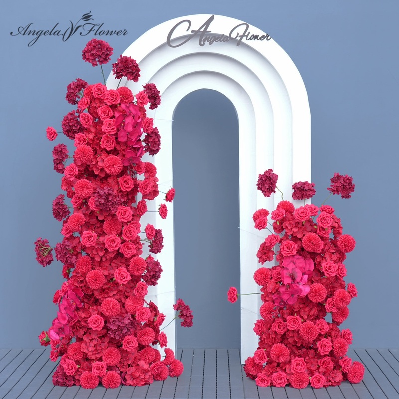 A8887 Rose Orchid Pompoms Wedding KT Board Background Decor Event Props