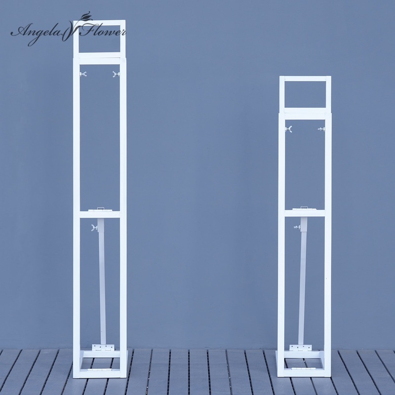 A8891 White Adjustable Shelf Square Frame Wedding Decor KT Backdrop Stand