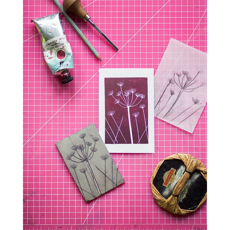Botanical Linocut Printing Workshop: Good Friday 18th April 2pm -5pm @ WHEELBIRKS 45