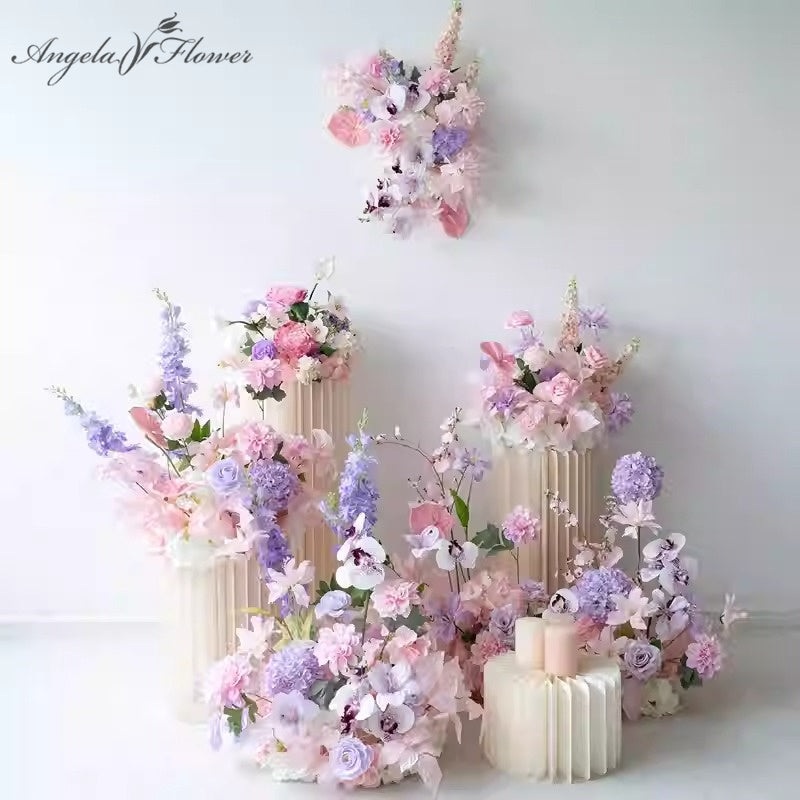 Pink Purple Hang Flower Row Wedding Road Lead Floral Props