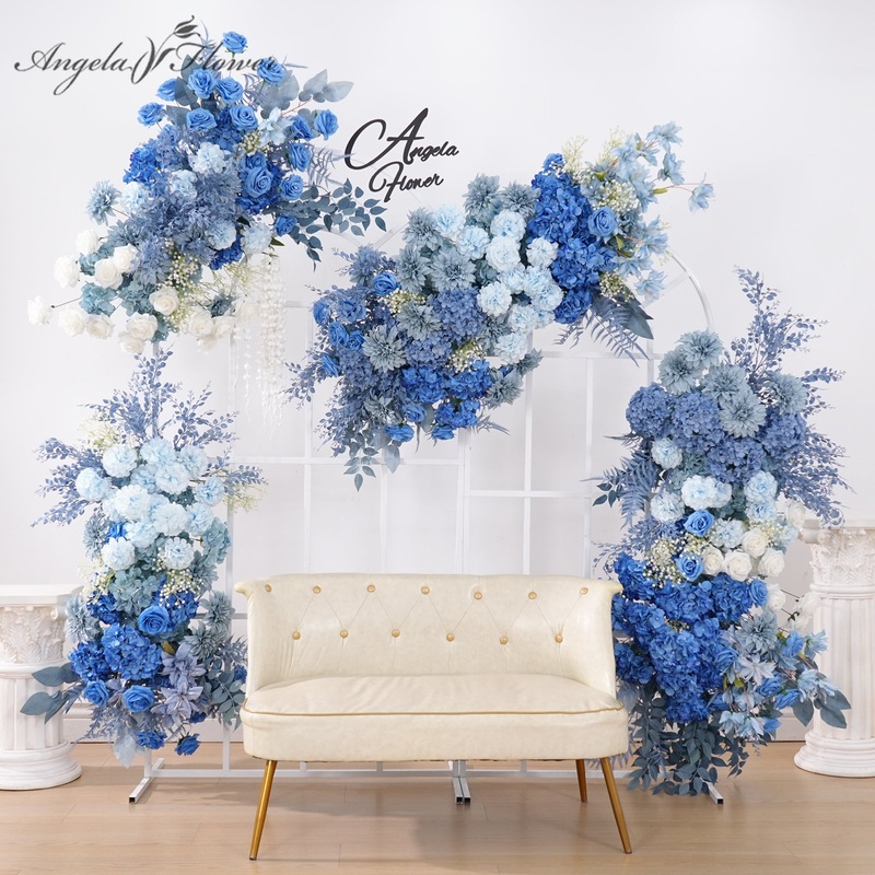 A8901 Blue White Floral Arrangement Hang Flower Wedding Party Event Decor Props