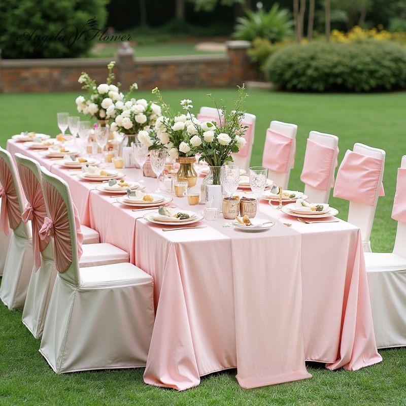 A0116 9.84ft Colorful Soft Chiffon Table Cloth Wedding Banquet Table Decor Supplies