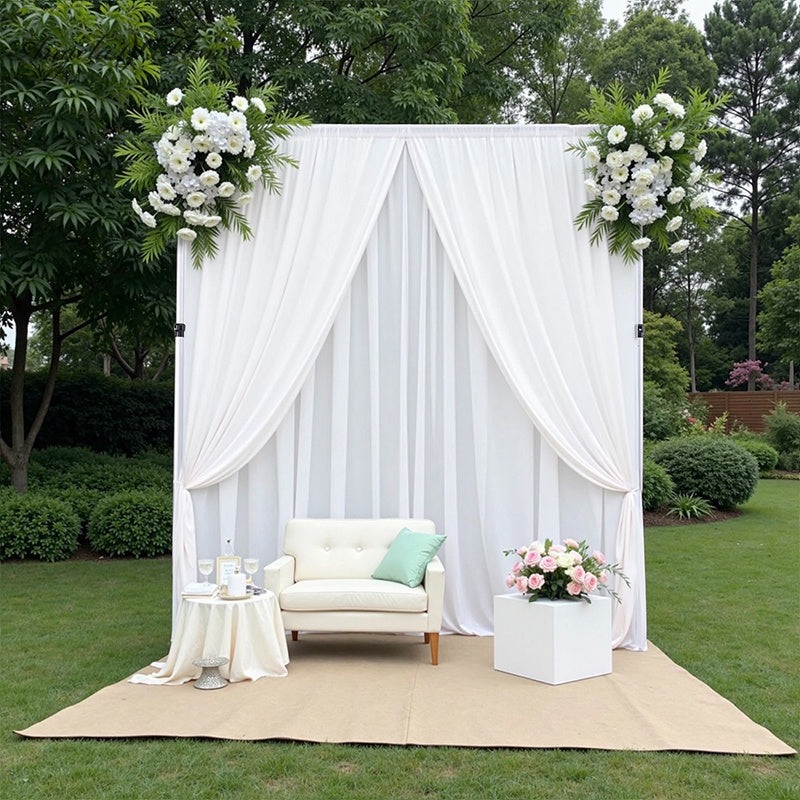 A0120 2pcs 10ft 2 Layers Chiffon Gauze Curtain Cloth Wedding Backdrop Supplies