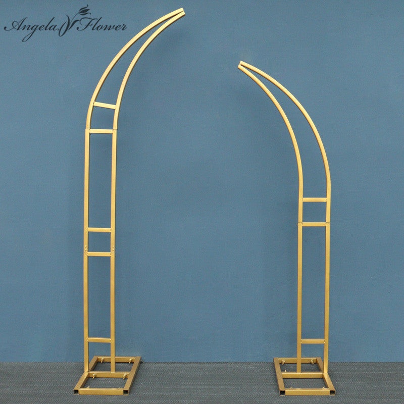 A7152 Wrought Iron Arch Flower Door Shelf Outdoor Wedding Backdrop Decor Floral Frame