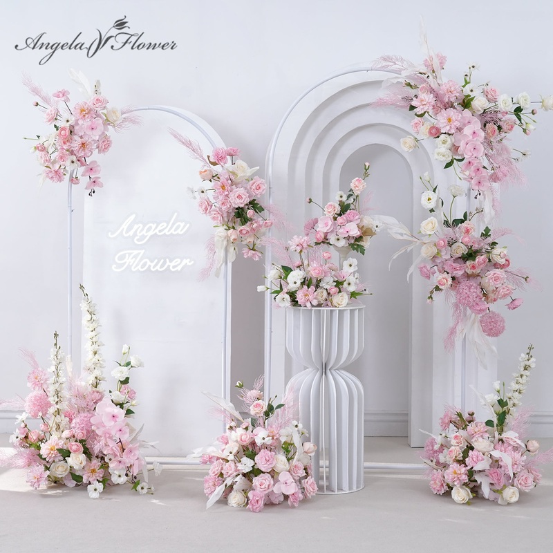 A8917 Pink White Orchid Hang Floral Arrangement Table Aisle Decor Wedding Supplies