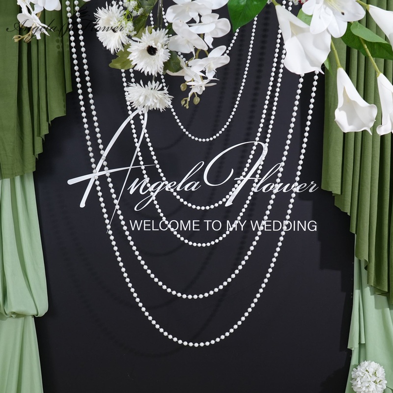 A0121 5pcs/lot Plastic White Peal Chain String Wedding Banquet DIY Decor Materials