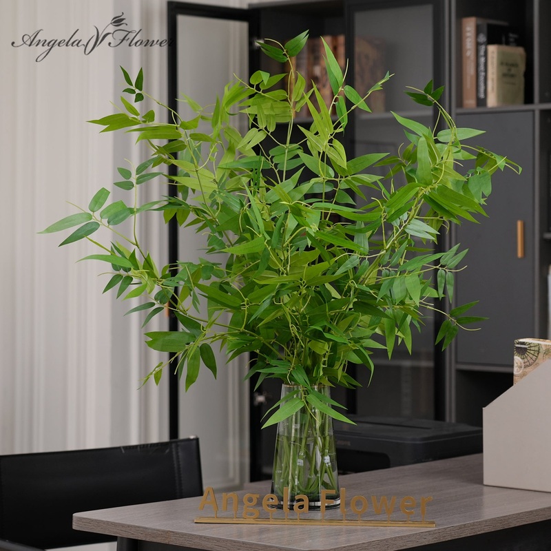 A1998 10pcs 3.77ft Luxury Artificial Bamboo Leaf Branch Home Room Decor Supplies