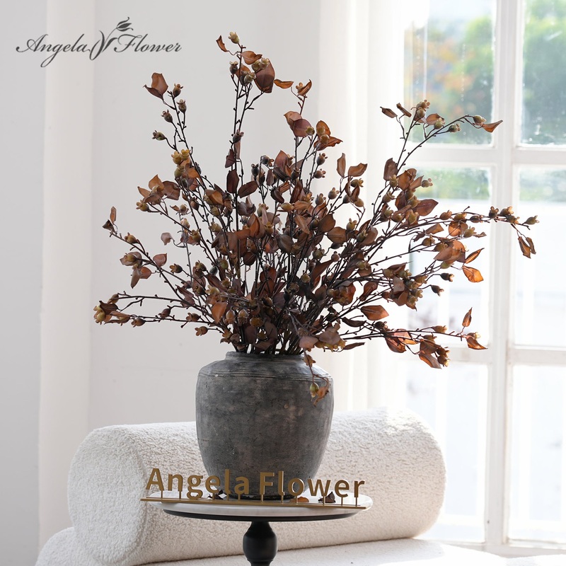 A2024 10pcs/lot Brown Silk Flower Branch Home Event Floral Accessories