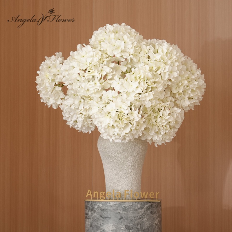 A2024 10pcs/lot Large 25cm Artificial White Hydrangea Wedding Floral Material Home Decor Props