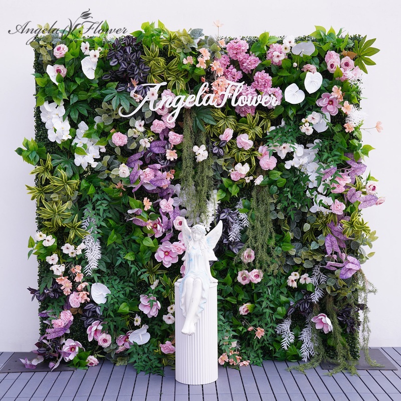 A8936 Luxury Mori Green Plants 5D Flower Wall Cloth Base Wedding Backdrop Decor