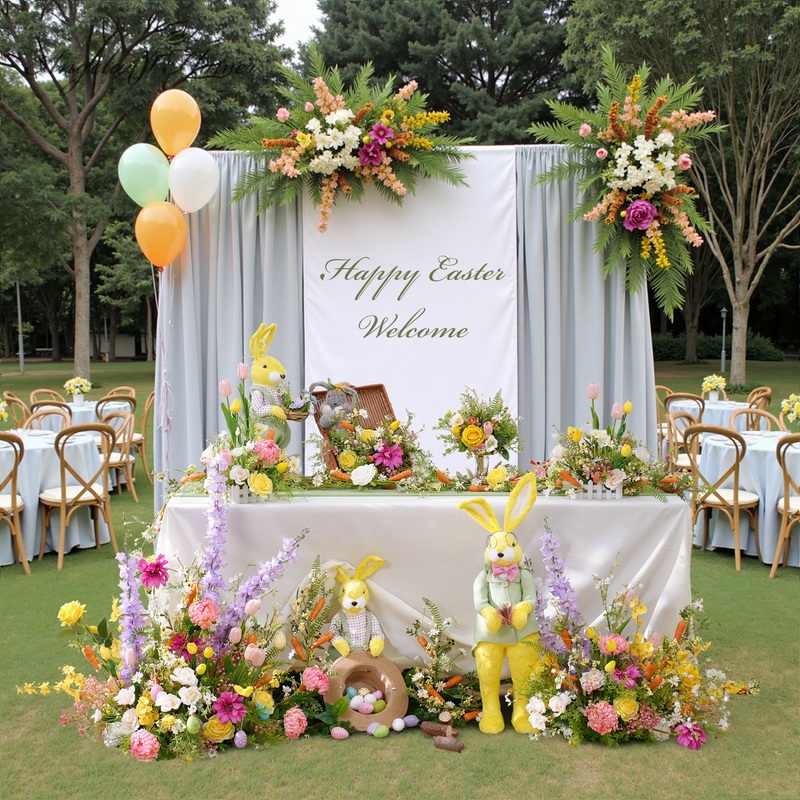 A8938 Colorful Floral Carrot Table Centerpiece Aisle Flower Vine Easter Event Props