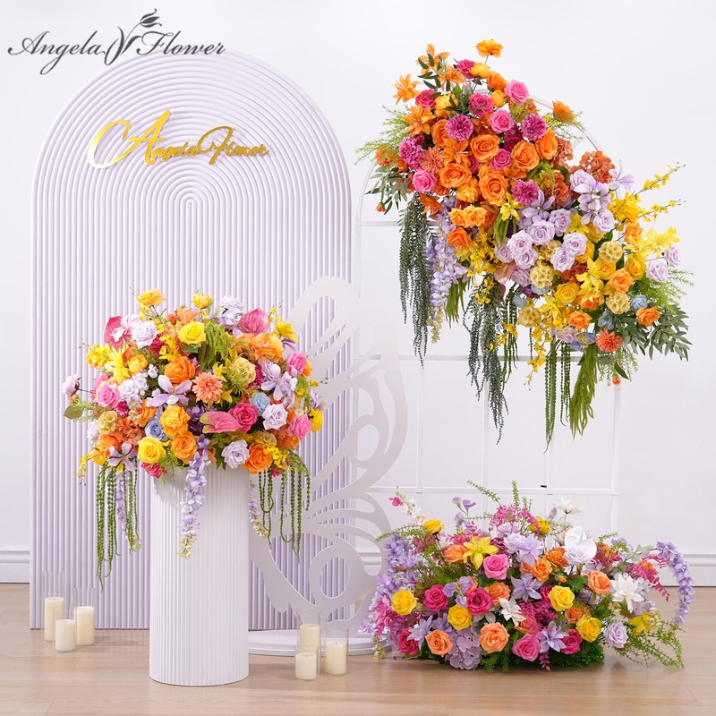 A8947 Colorful Rose Vine Hang Floral Table Centerpiece Aisle Flower Party Event Supplies